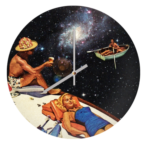 Space Boat Party - quirky wall clock by taudalpoi
