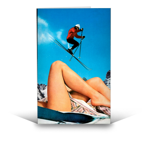 Ski Jump - funny greeting card by taudalpoi