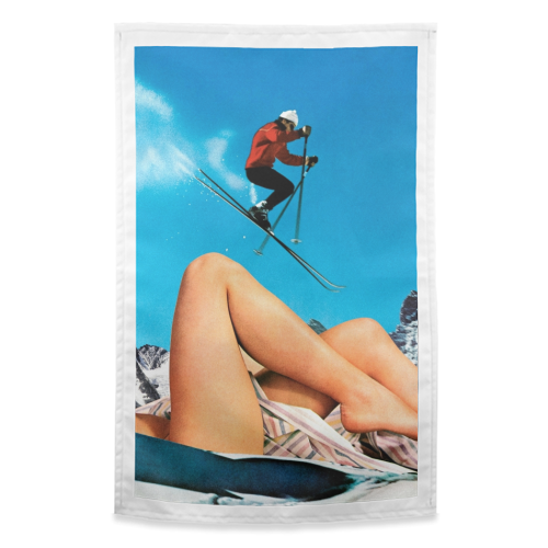 Ski Jump - funny tea towel by taudalpoi