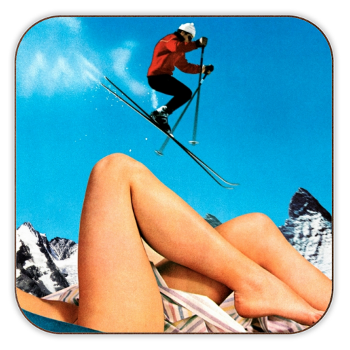 Ski Jump - personalised beer coaster by taudalpoi