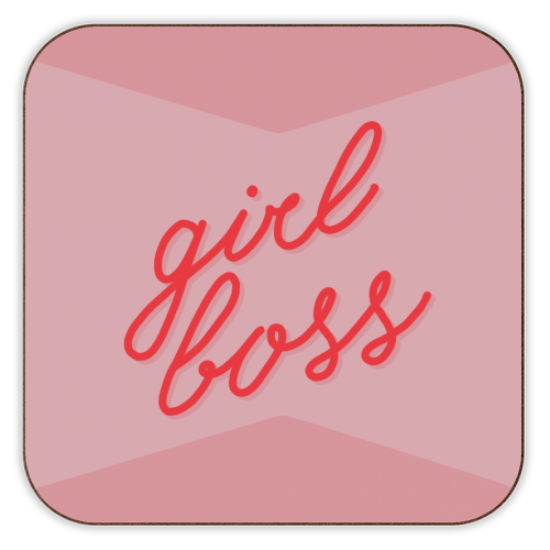 GIRL BOSS - personalised beer coaster by Hollie Mills