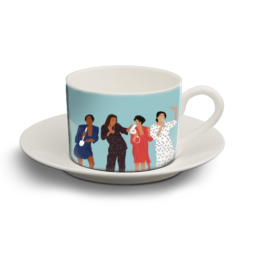 Living Single - personalised cup and saucer by Cheryl Boland
