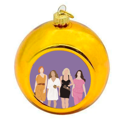 Sex and the city - colourful christmas bauble by Cheryl Boland