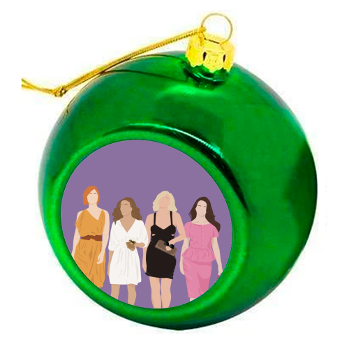 Sex and the city - colourful christmas bauble by Cheryl Boland