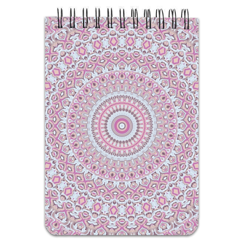 Boho Colorful Funky Mandala - personalised A4, A5, A6 notebook by Kaleiope Studio