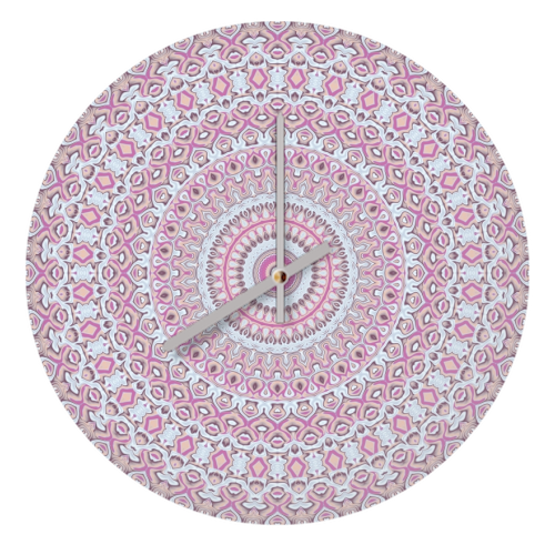Boho Colorful Funky Mandala - quirky wall clock by Kaleiope Studio