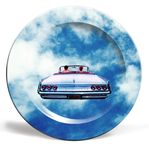 Cloud Drive - ceramic dinner plate by taudalpoi