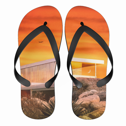 Retro Summer House - funny flip flops by taudalpoi