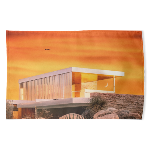 Retro Summer House - funny tea towel by taudalpoi