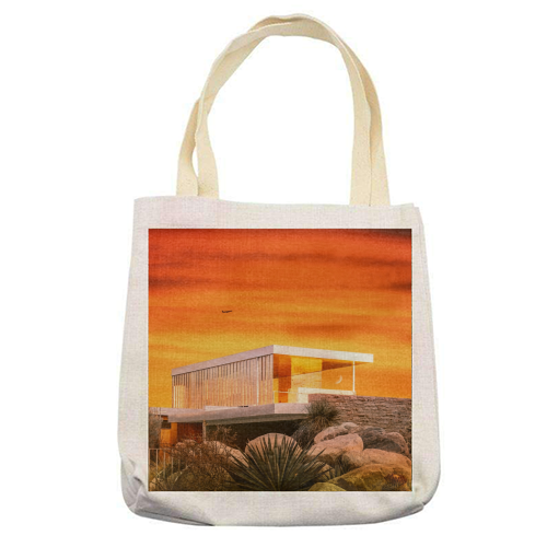 Retro Summer House - printed tote bag by taudalpoi