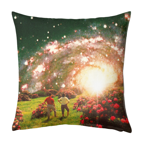 Galactic Botanical Gardens - designed cushion by taudalpoi