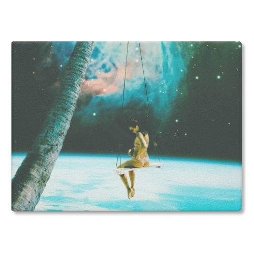 Hanging Out In Space - glass chopping board by taudalpoi
