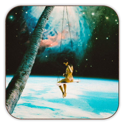 Hanging Out In Space - personalised beer coaster by taudalpoi