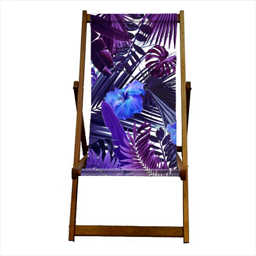 Tropical Hibiscus Flower Jungle Pattern #3 #tropical #decor #art - canvas deck chair by Anita Bella Jantz