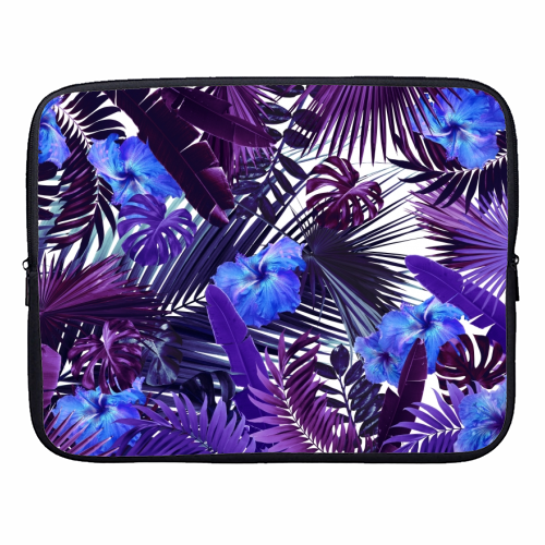 Tropical Hibiscus Flower Jungle Pattern #3 #tropical #decor #art - designer laptop sleeve by Anita Bella Jantz