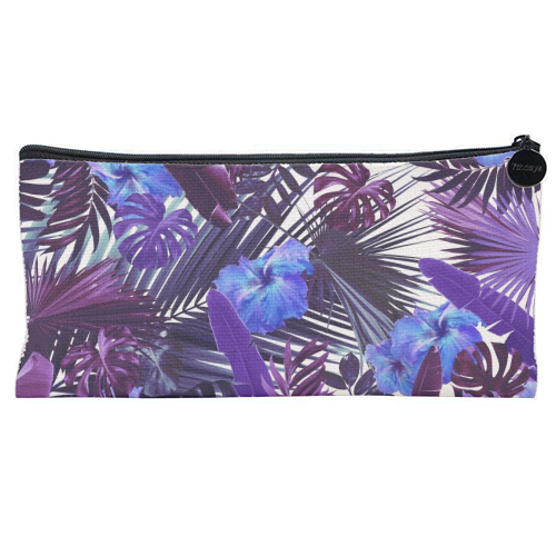 Tropical Hibiscus Flower Jungle Pattern #3 #tropical #decor #art - flat pencil case by Anita Bella Jantz