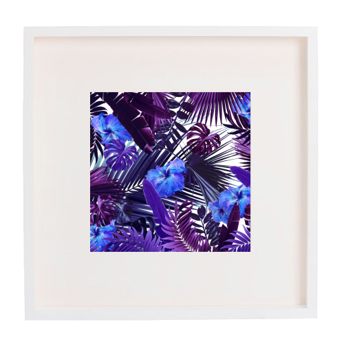 Tropical Hibiscus Flower Jungle Pattern #3 #tropical #decor #art - framed poster print by Anita Bella Jantz