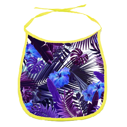Tropical Hibiscus Flower Jungle Pattern #3 #tropical #decor #art - funny baby bib by Anita Bella Jantz