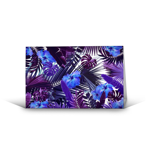 Tropical Hibiscus Flower Jungle Pattern #3 #tropical #decor #art - funny greeting card by Anita Bella Jantz