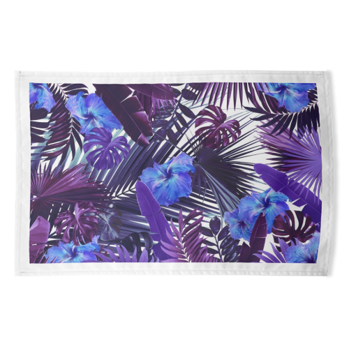 Tropical Hibiscus Flower Jungle Pattern #3 #tropical #decor #art - funny tea towel by Anita Bella Jantz