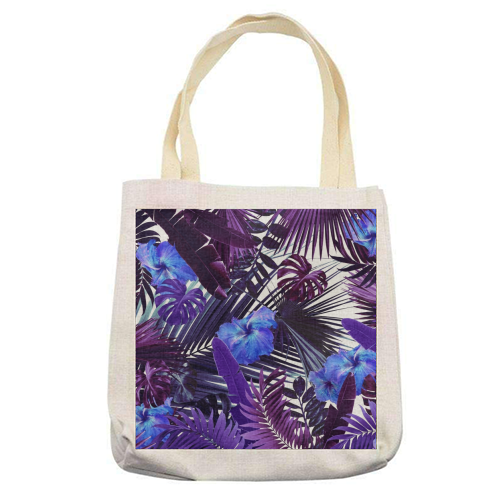 Tropical Hibiscus Flower Jungle Pattern #3 #tropical #decor #art - printed tote bag by Anita Bella Jantz