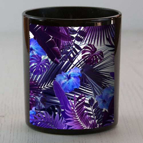Tropical Hibiscus Flower Jungle Pattern #3 #tropical #decor #art - scented candle by Anita Bella Jantz