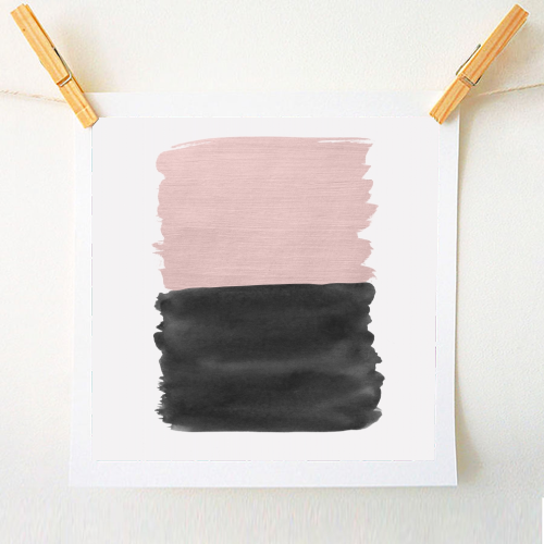 Blush Black Abstract Minimalism #1 #minimal #ink #decor #art - A1 - A4 art print by Anita Bella Jantz