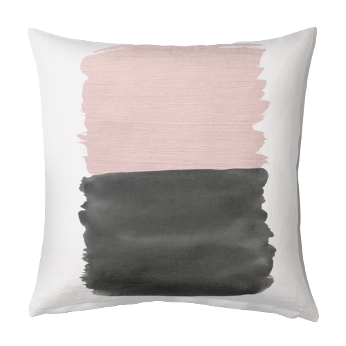 Blush Black Abstract Minimalism #1 #minimal #ink #decor #art - designed cushion by Anita Bella Jantz