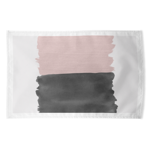 Blush Black Abstract Minimalism #1 #minimal #ink #decor #art - funny tea towel by Anita Bella Jantz
