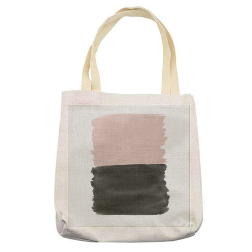 Blush Black Abstract Minimalism #1 #minimal #ink #decor #art - printed tote bag by Anita Bella Jantz