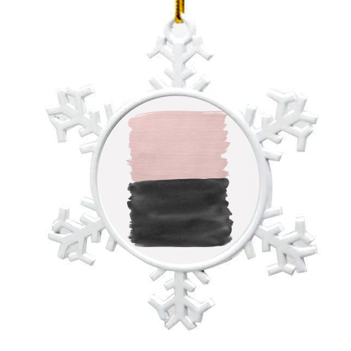 Blush Black Abstract Minimalism #1 #minimal #ink #decor #art - snowflake decoration by Anita Bella Jantz