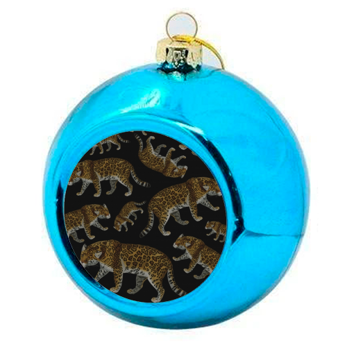 Vintage wildcat - colourful christmas bauble by Cheryl Boland