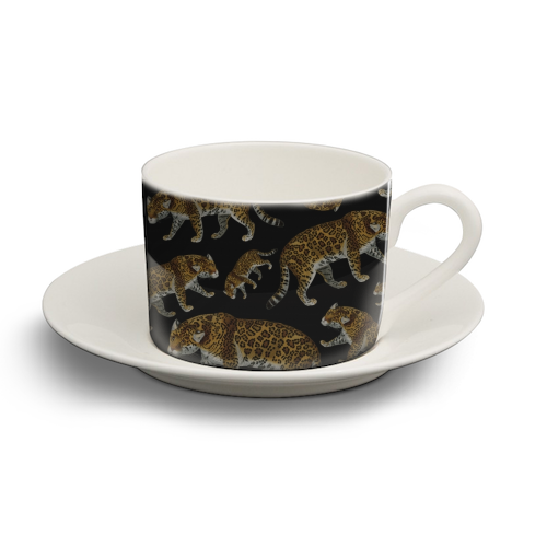 Vintage wildcat - personalised cup and saucer by Cheryl Boland