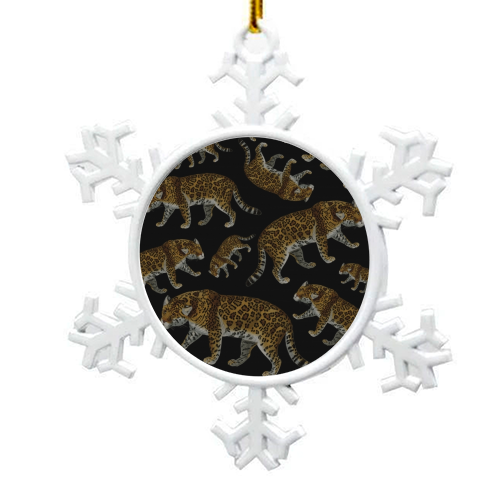 Vintage wildcat - snowflake decoration by Cheryl Boland