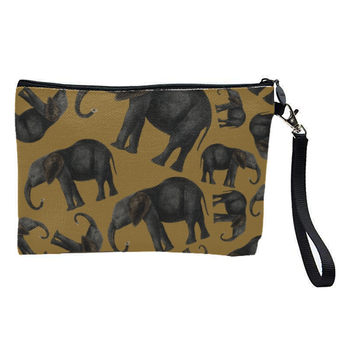Vintage elephants - pretty makeup bag by Cheryl Boland