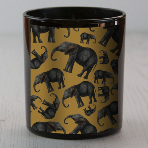 Vintage elephants - scented candle by Cheryl Boland