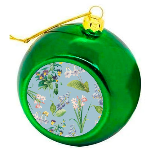 Vintage floral - colourful christmas bauble by Cheryl Boland