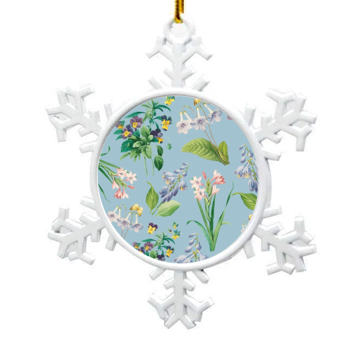 Vintage floral - snowflake decoration by Cheryl Boland