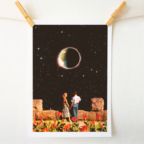 Lovers In Space - A1 - A4 art print by taudalpoi