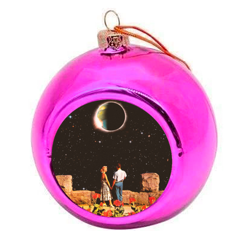 Lovers In Space - colourful christmas bauble by taudalpoi