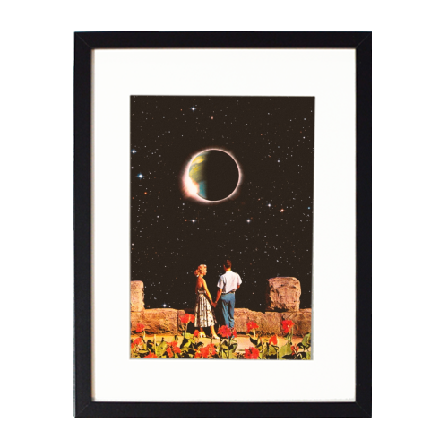 Lovers In Space - framed poster print by taudalpoi