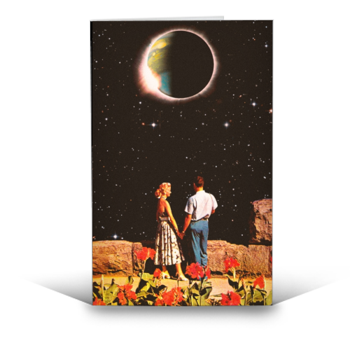 Lovers In Space - funny greeting card by taudalpoi