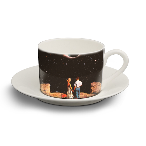 Lovers In Space - personalised cup and saucer by taudalpoi