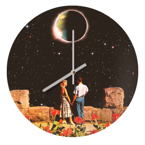 Lovers In Space - quirky wall clock by taudalpoi