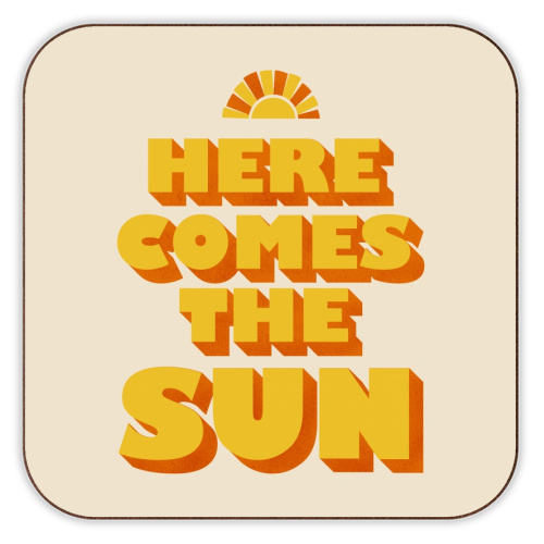 HERE COMES THE SUN - personalised beer coaster by Ania Wieclaw