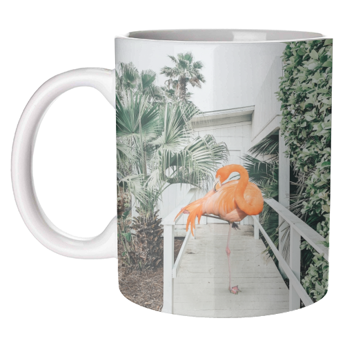 Flamingo Beach House - unique mug by Uma Prabhakar Gokhale