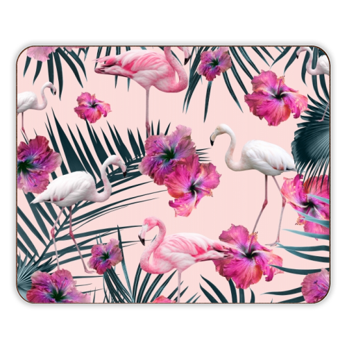 Flamingo Hibiscus Jungle Siesta #2 #tropical #decor #art - designer placemat by Anita Bella Jantz