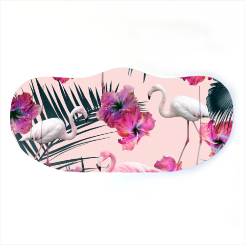 Flamingo Hibiscus Jungle Siesta #2 #tropical #decor #art - face cover mask by Anita Bella Jantz