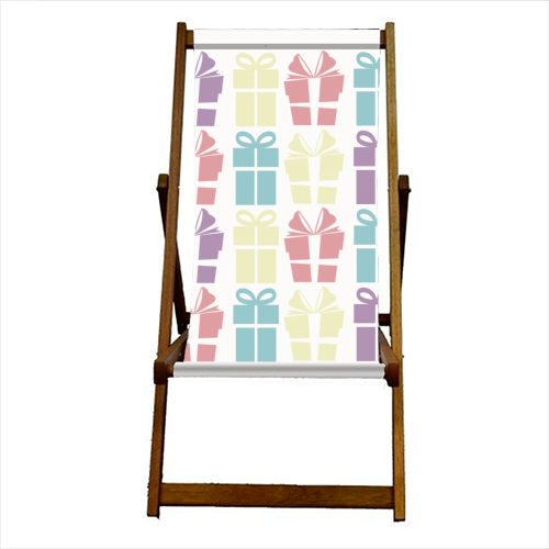 Presents - canvas deck chair by Cheryl Boland