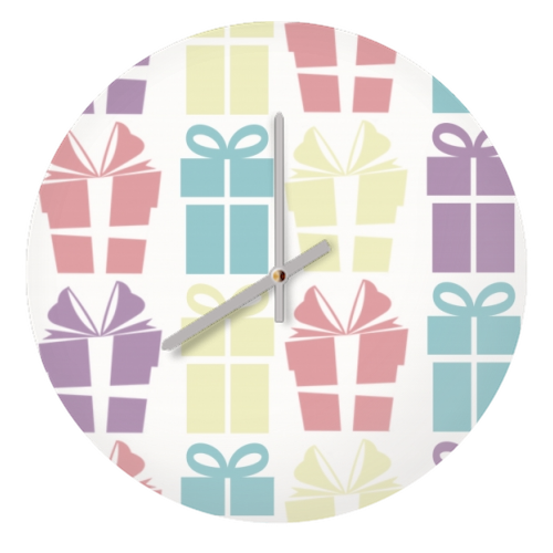Presents - quirky wall clock by Cheryl Boland
